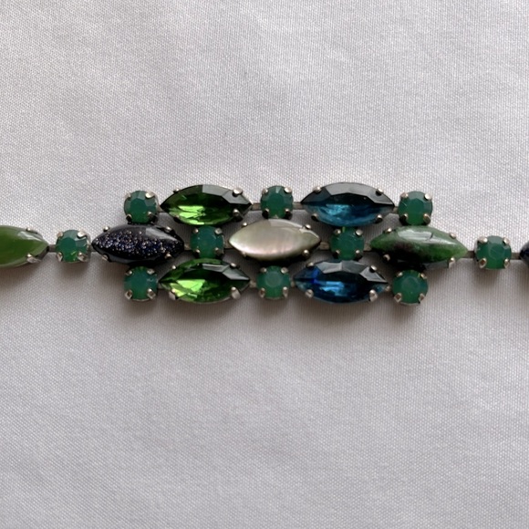 Stunning Mariana Bracelet with Green & Blue Stones & Crystals - Picture 2 of 4